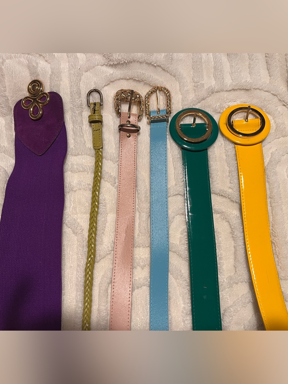 Multi-Color Women’s Fashion Belts - Green, Blue, Pink, Yellow, Olive